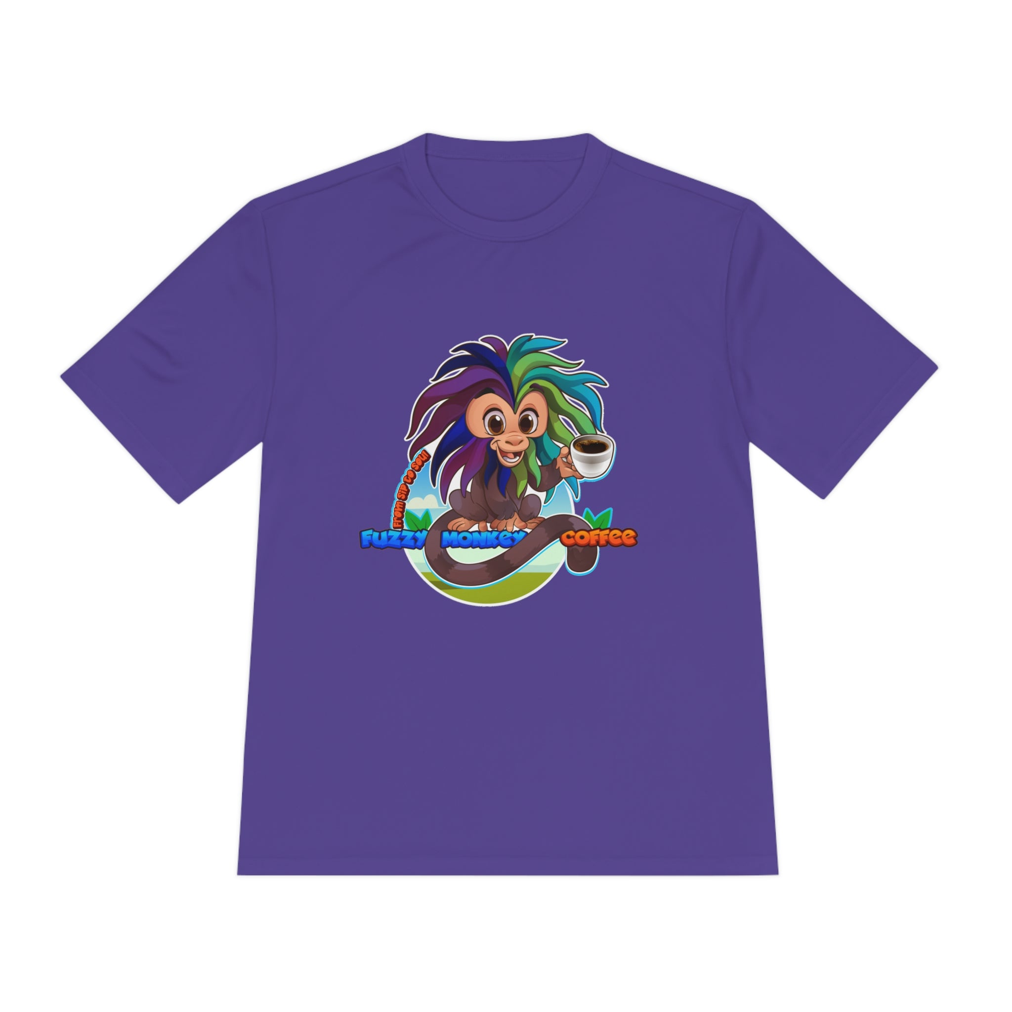 Unisex Moisture Wicking Tee - Mascot Fuzzy Monkey