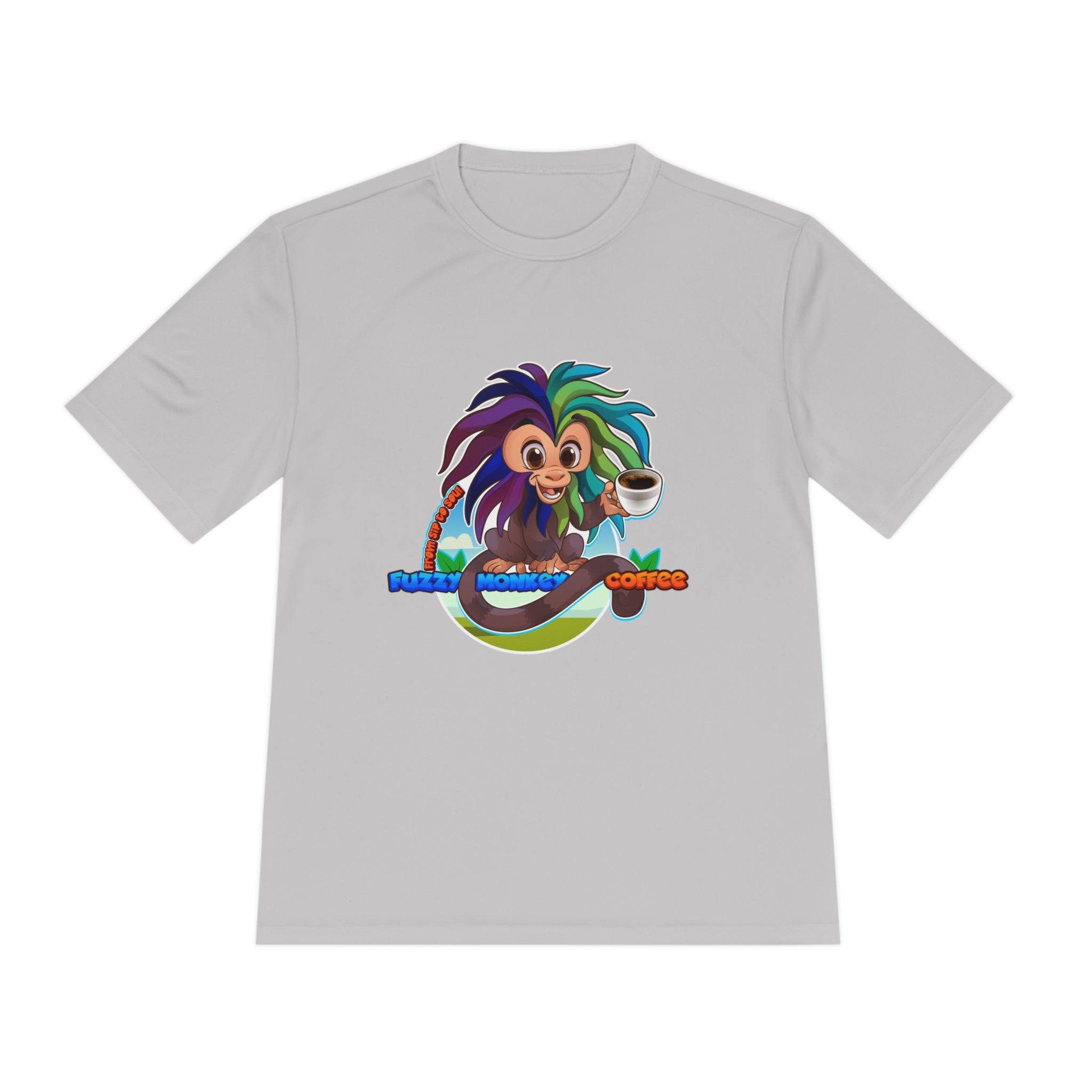 Unisex Moisture Wicking Tee - Mascot Fuzzy Monkey