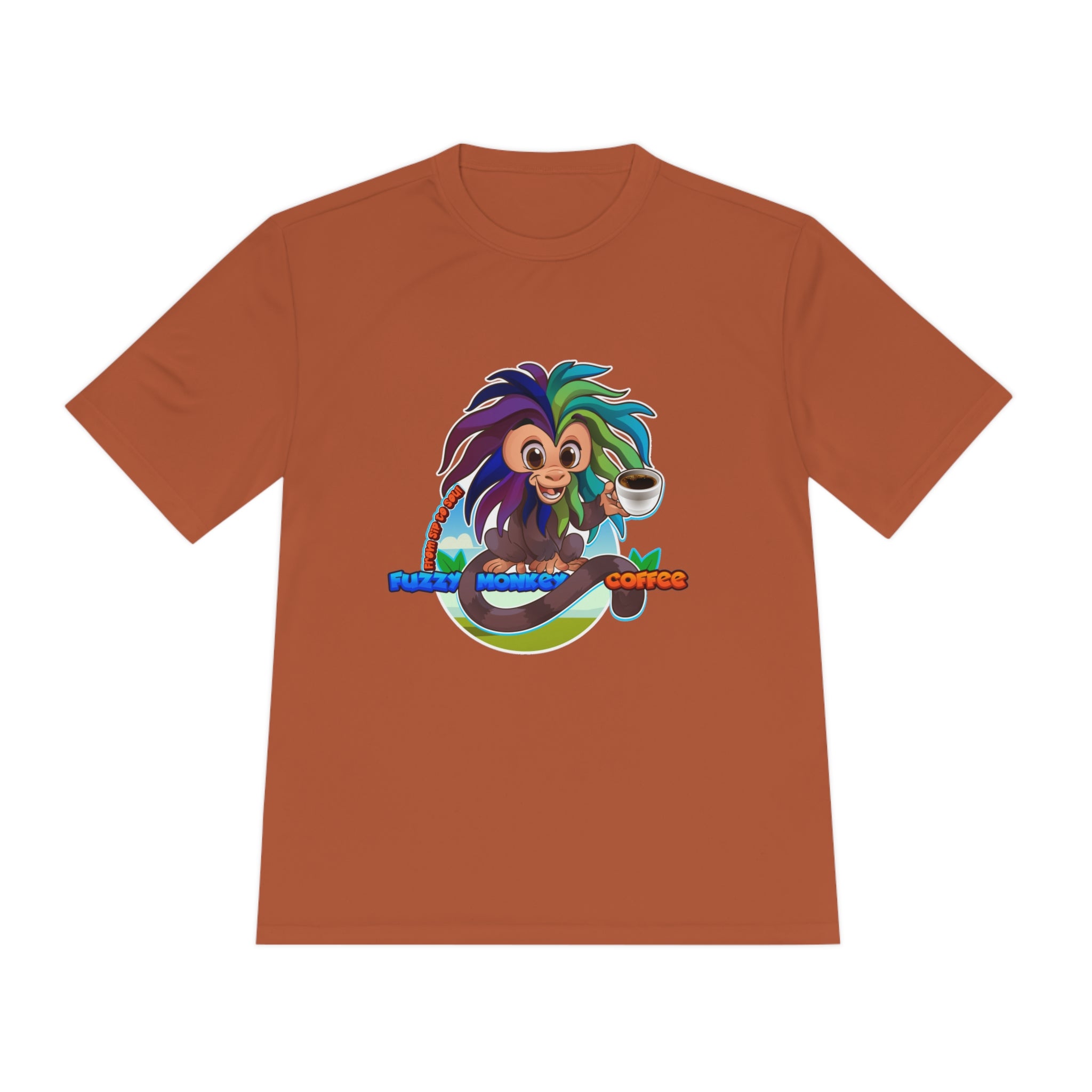 Unisex Moisture Wicking Tee - Mascot Fuzzy Monkey