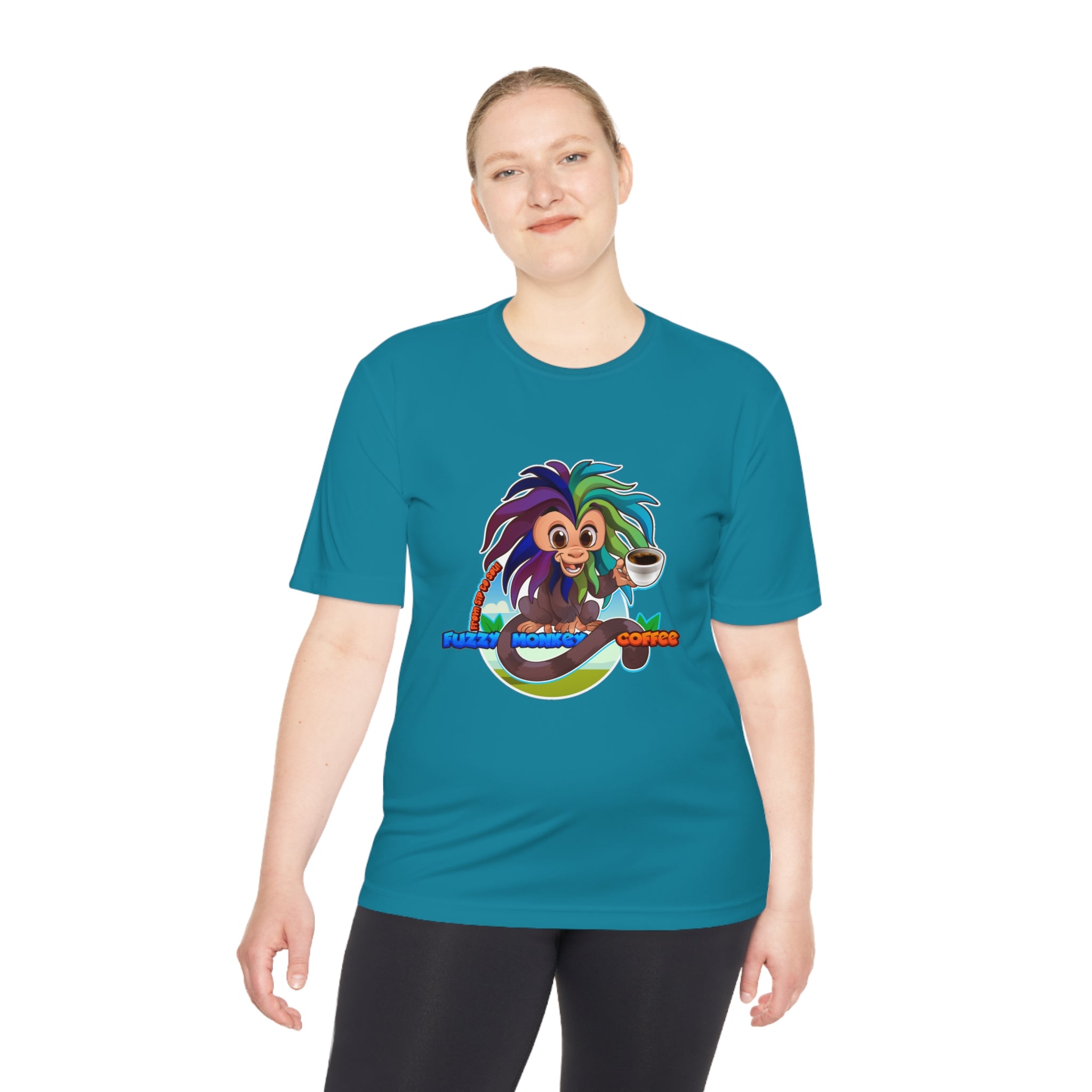 Unisex Moisture Wicking Tee - Mascot Fuzzy Monkey