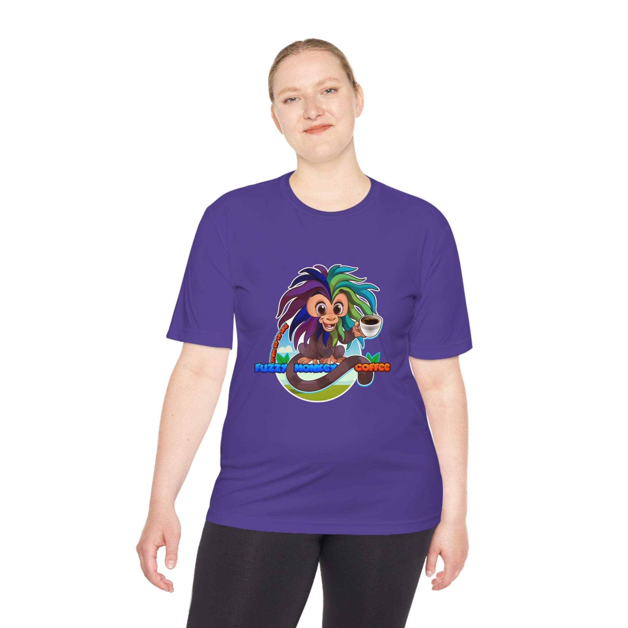 Unisex Moisture Wicking Tee - Mascot Fuzzy Monkey