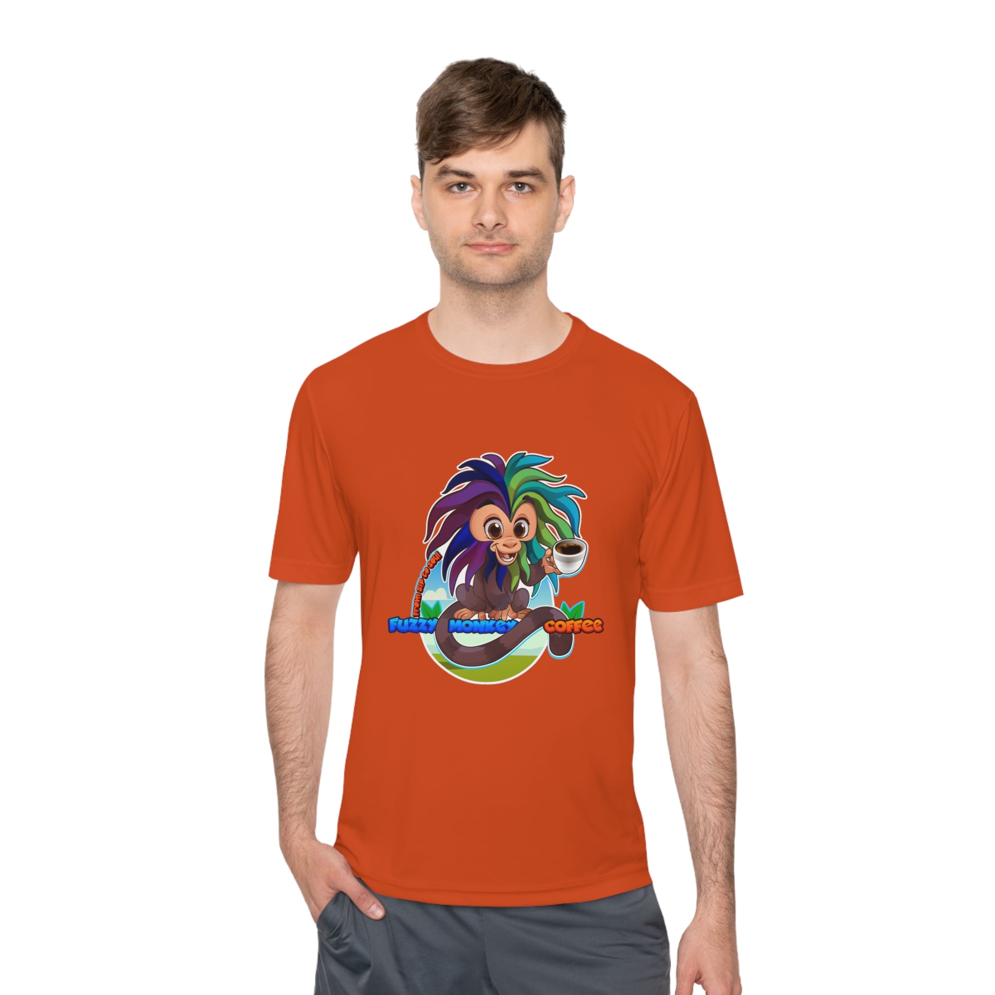 Unisex Moisture Wicking Tee - Mascot Fuzzy Monkey