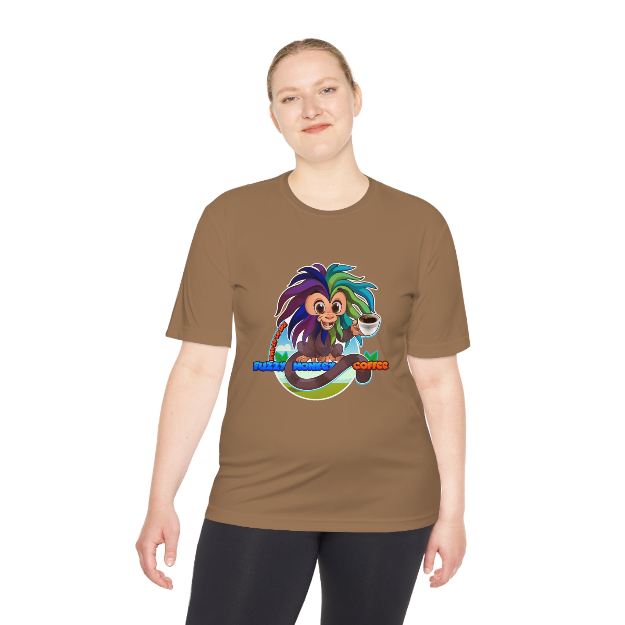 Unisex Moisture Wicking Tee - Mascot Fuzzy Monkey