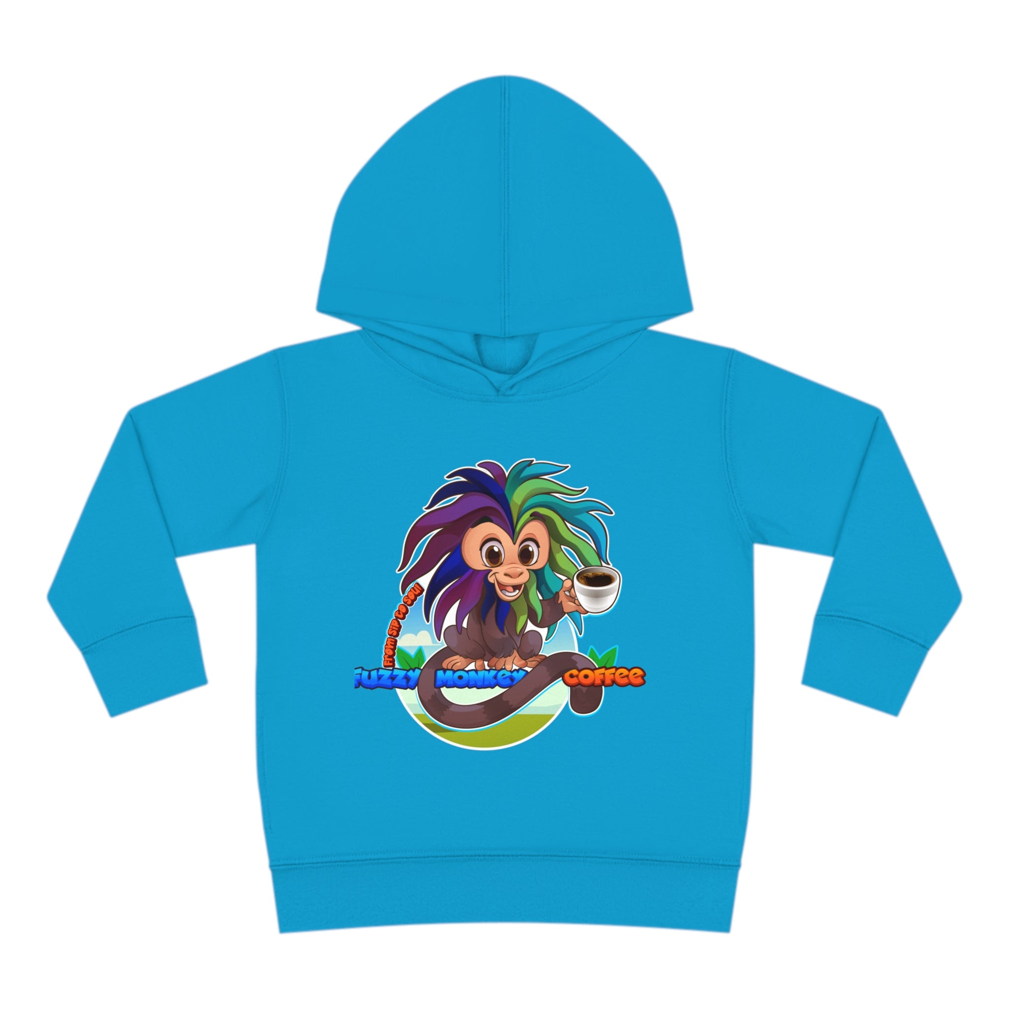 Toddler Pullover Fleece Hoodie - Cartoon Monkey