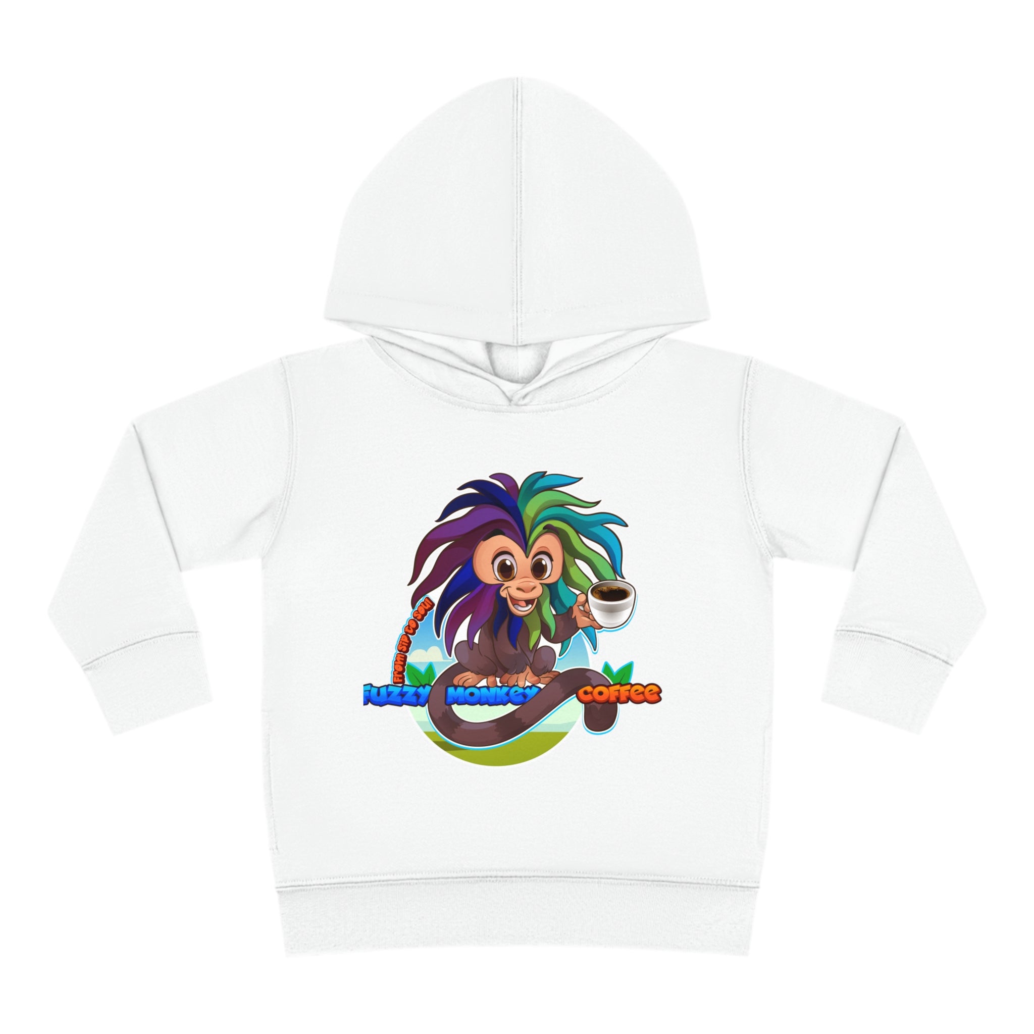 Toddler Pullover Fleece Hoodie - Cartoon Monkey