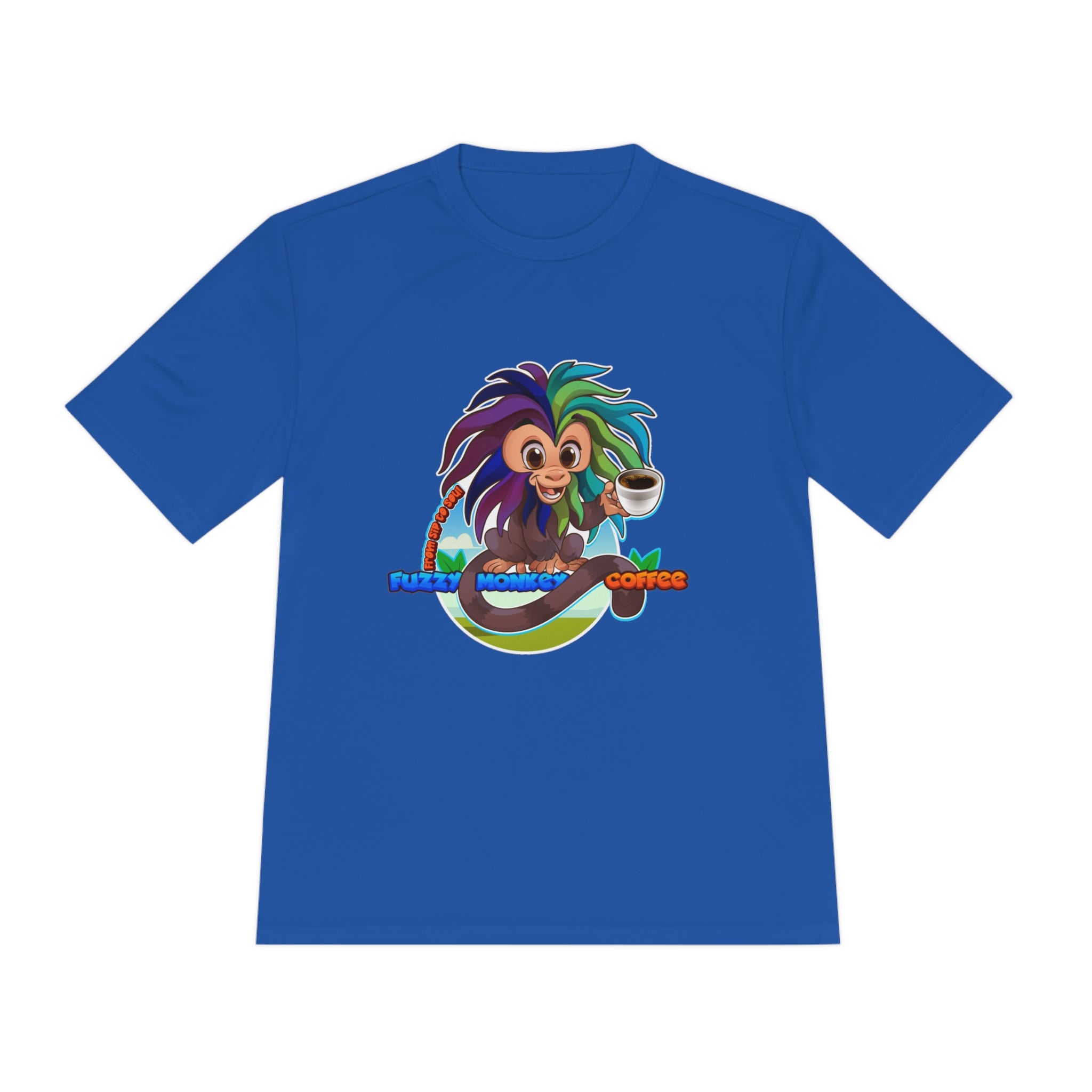 Unisex Moisture Wicking Tee - Mascot Fuzzy Monkey