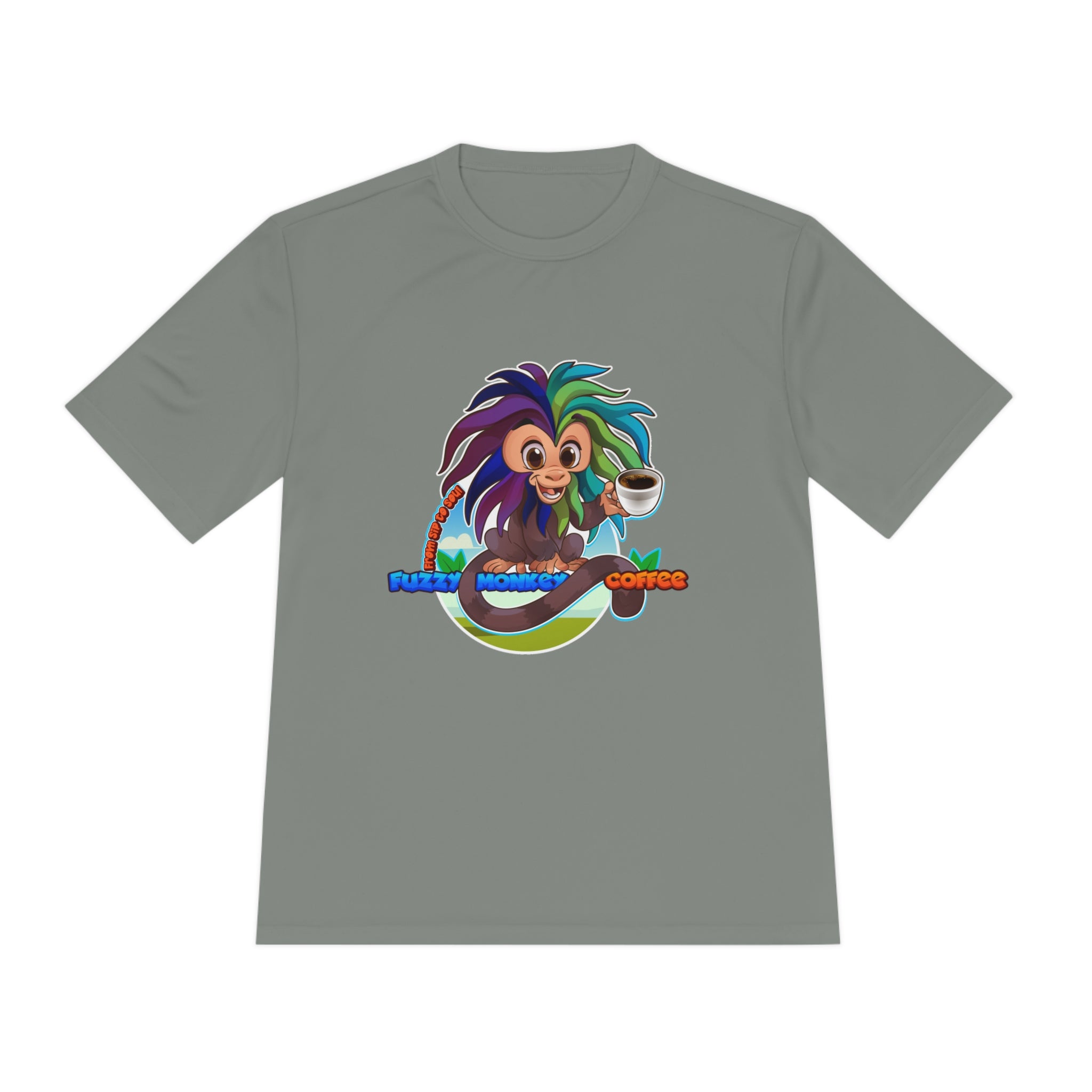 Unisex Moisture Wicking Tee - Mascot Fuzzy Monkey