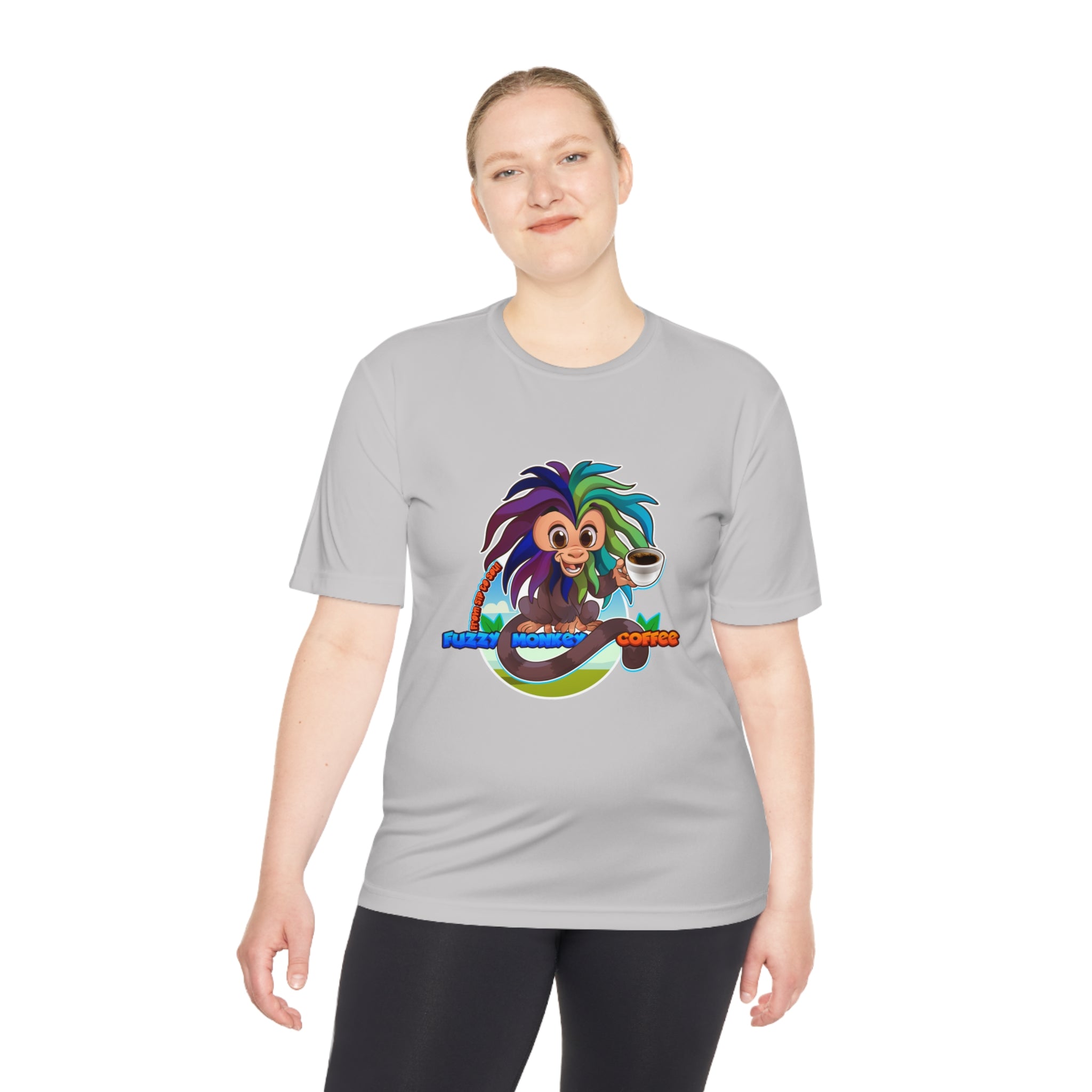 Unisex Moisture Wicking Tee - Mascot Fuzzy Monkey