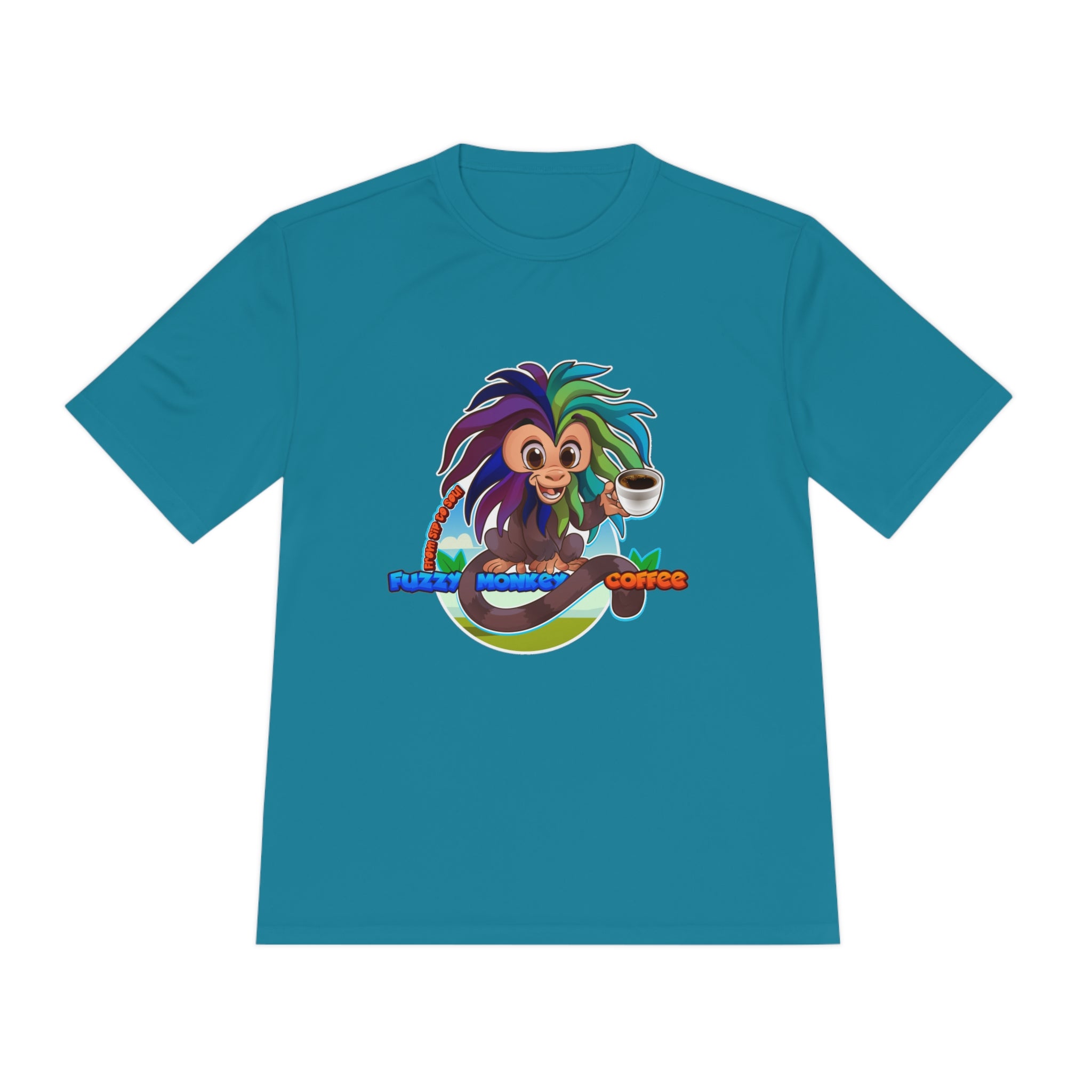 Unisex Moisture Wicking Tee - Mascot Fuzzy Monkey