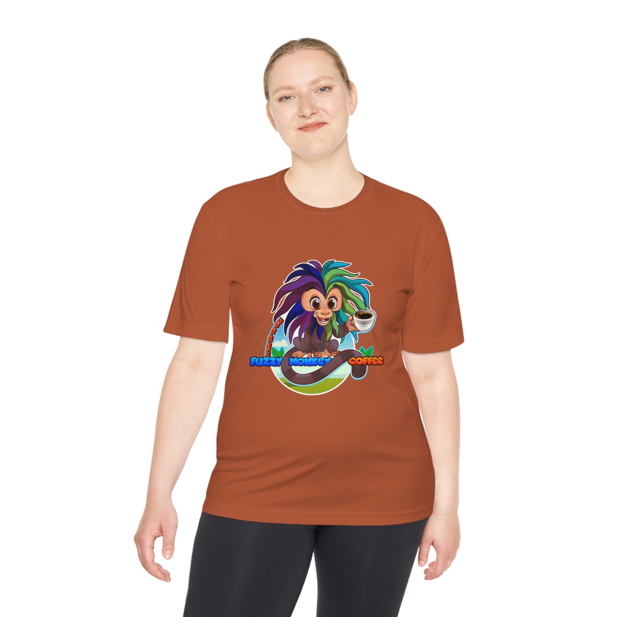 Unisex Moisture Wicking Tee - Mascot Fuzzy Monkey