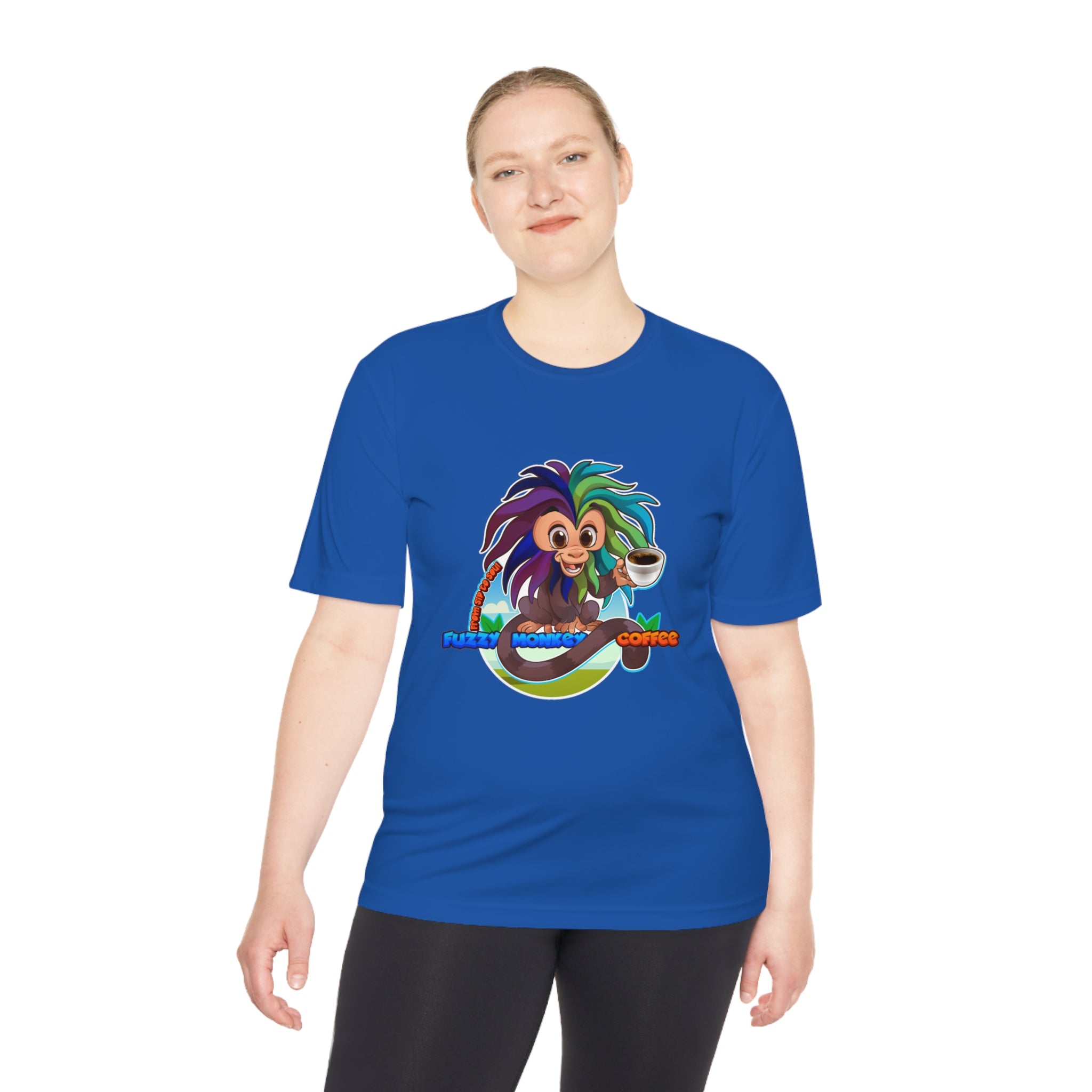 Unisex Moisture Wicking Tee - Mascot Fuzzy Monkey