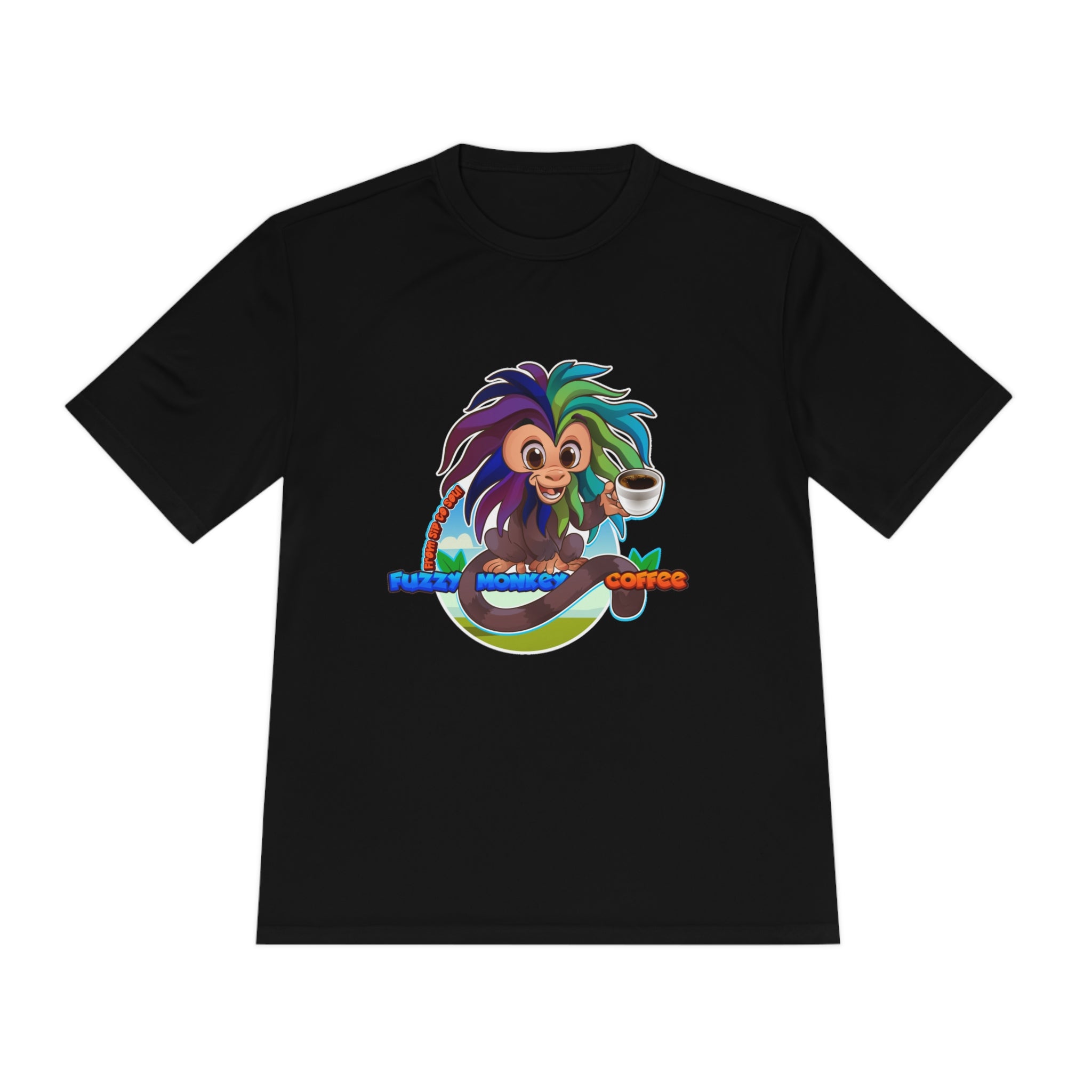 Unisex Moisture Wicking Tee - Mascot Fuzzy Monkey