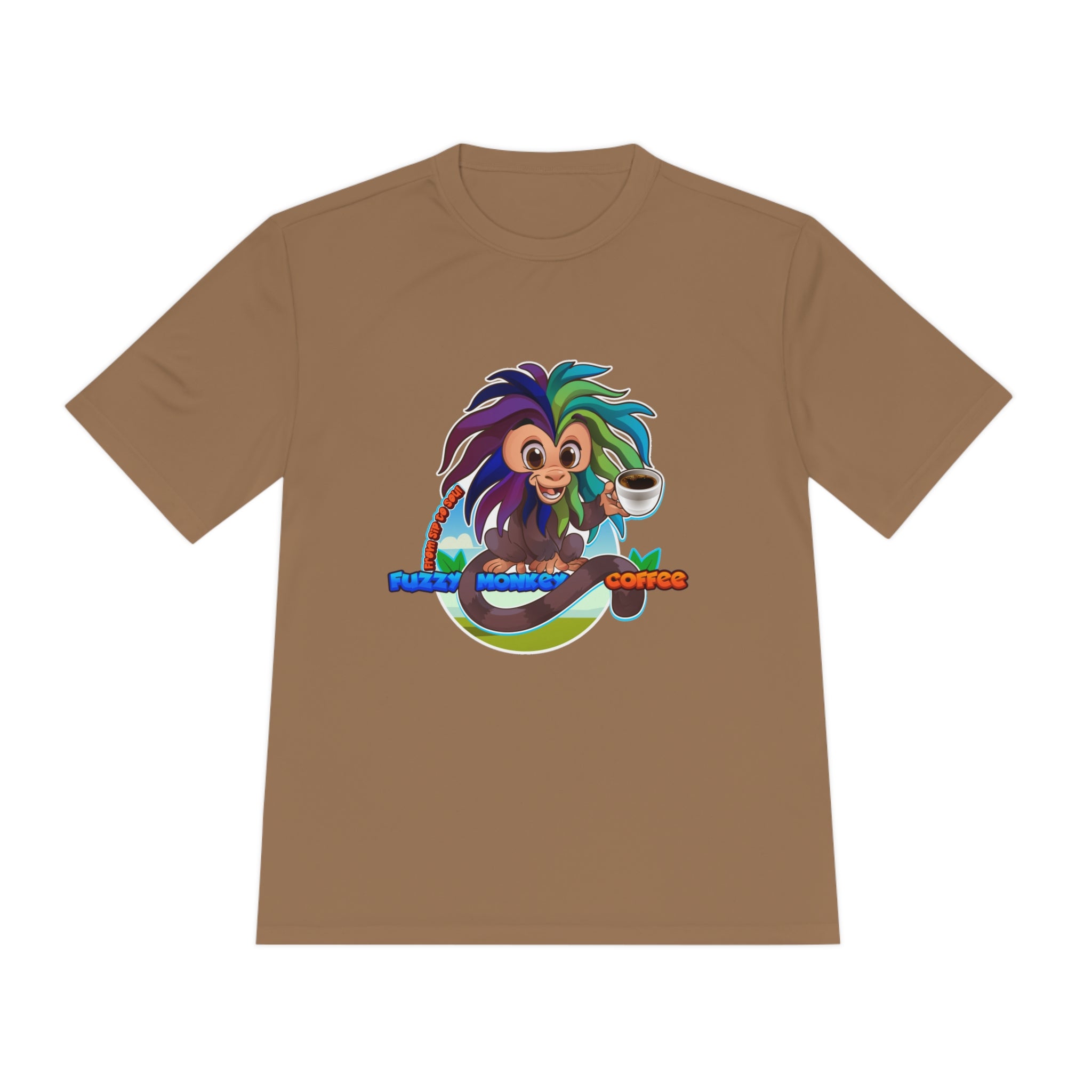 Unisex Moisture Wicking Tee - Mascot Fuzzy Monkey