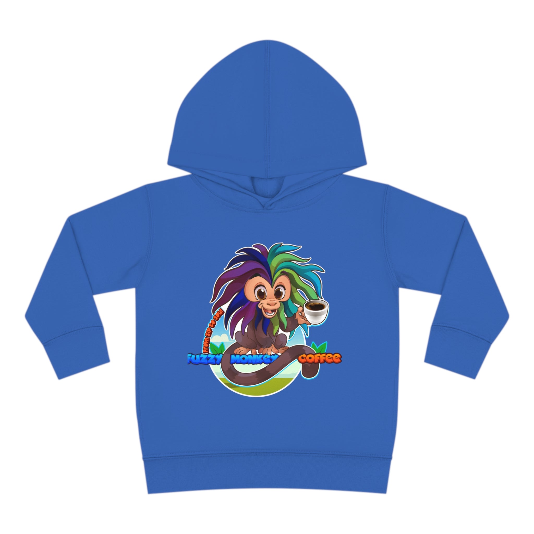 Toddler Pullover Fleece Hoodie - Cartoon Monkey