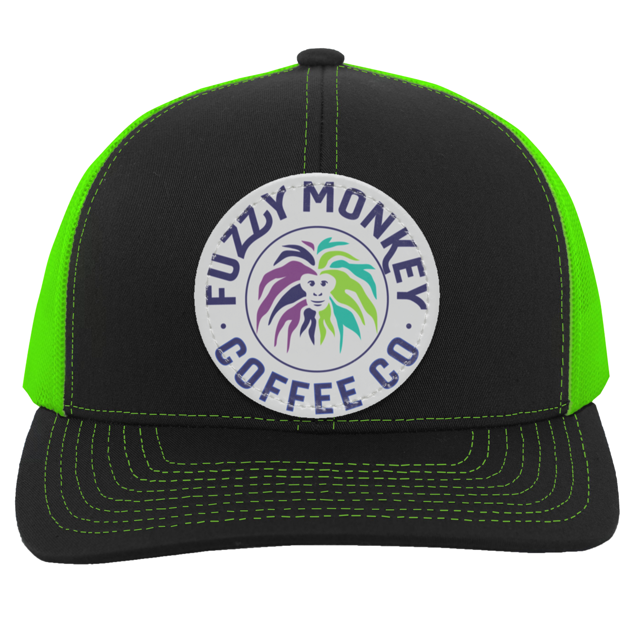 Trucker Snap Back - Circular Patch - Oval Patch - Sublimated Vegan Leather