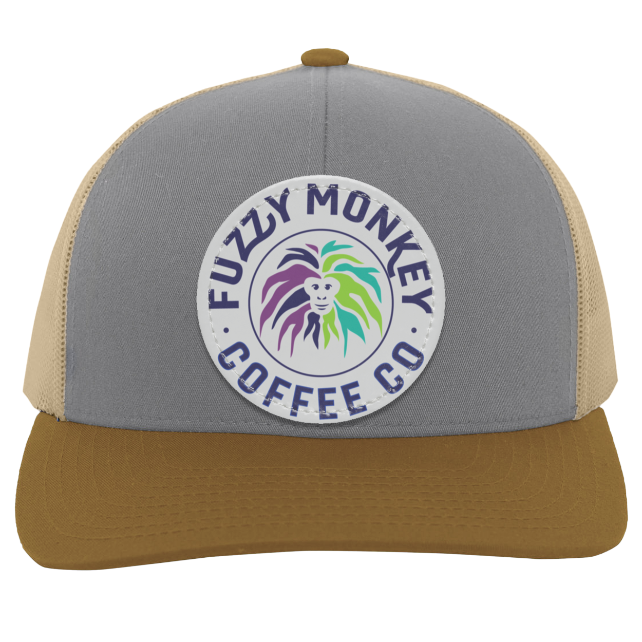 Trucker Snap Back - Circular Patch - Oval Patch - Sublimated Vegan Leather