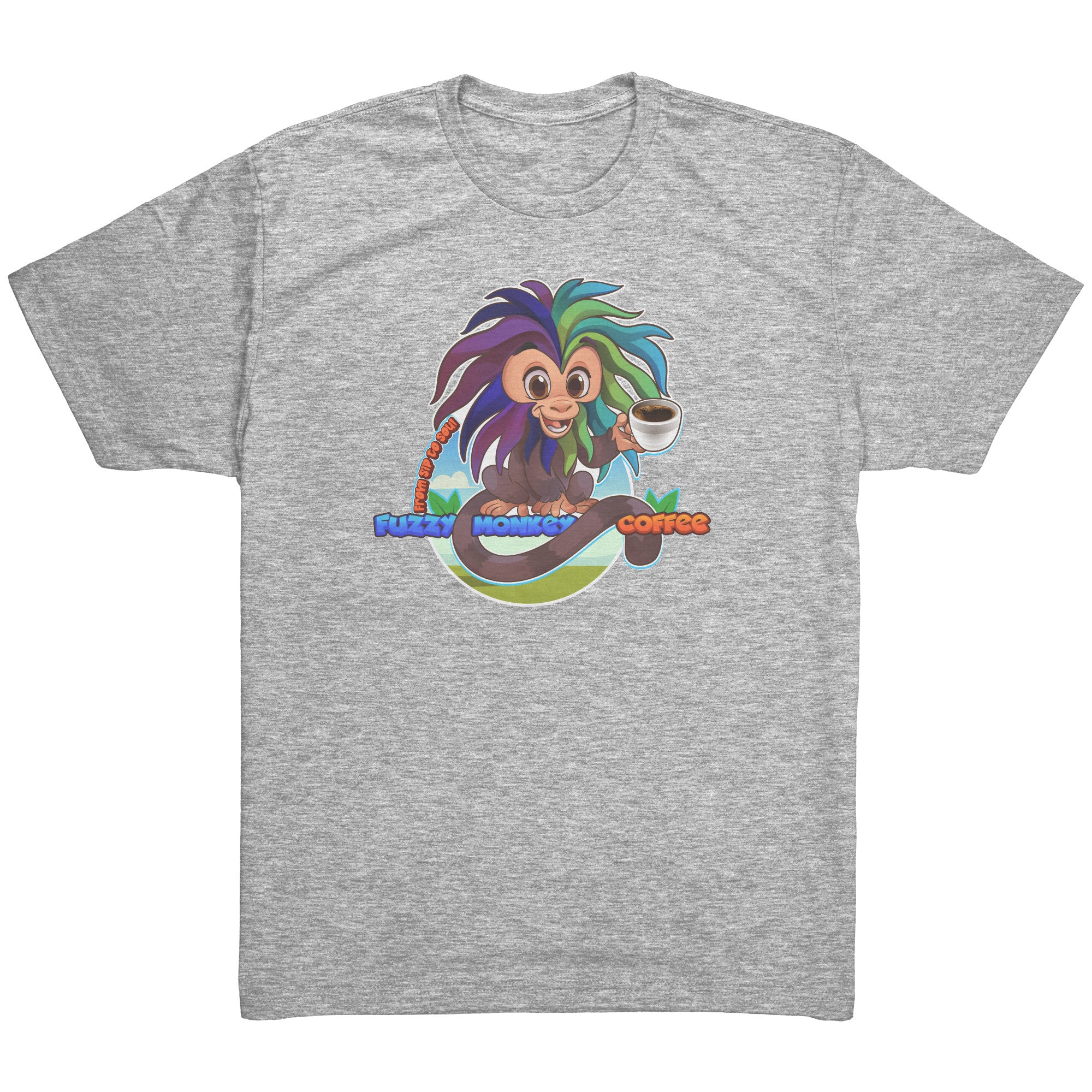 Next Level Mens Triblend TShirt - Cartoon Fuzzy Monkey