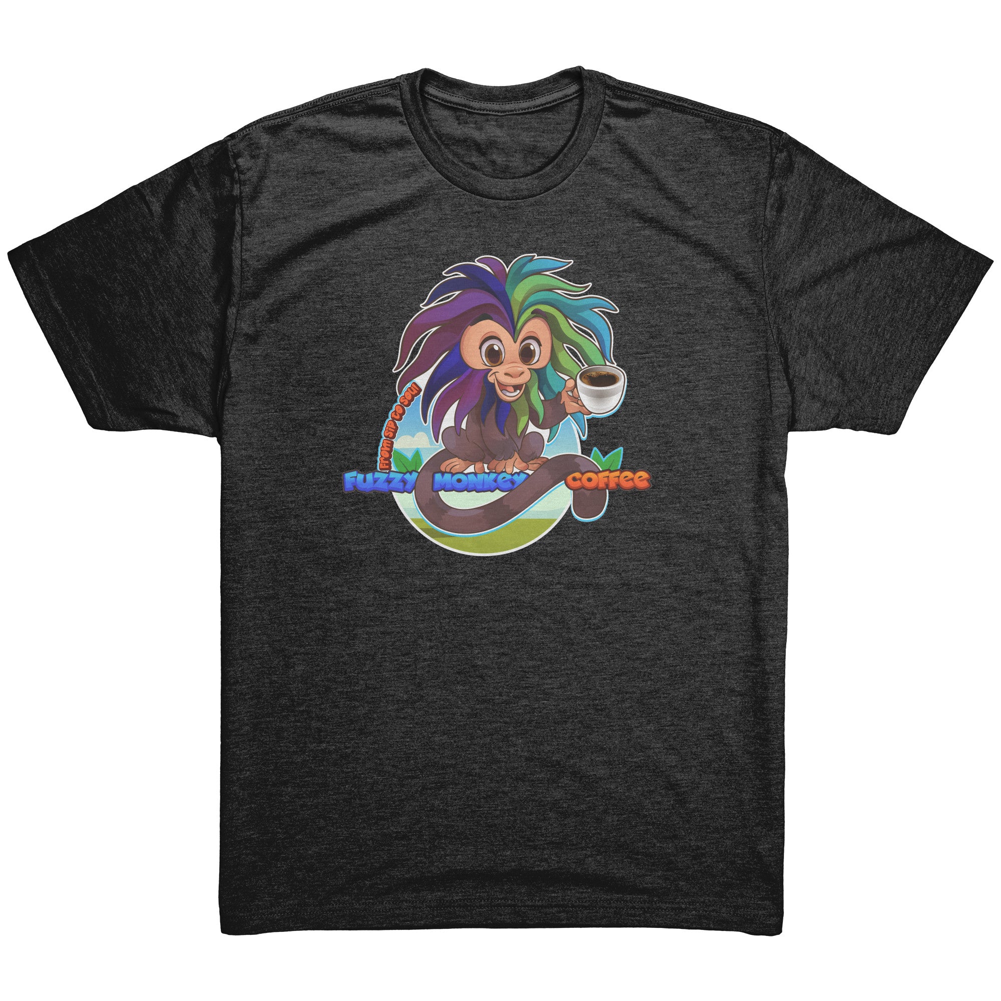 Next Level Mens Triblend TShirt - Cartoon Fuzzy Monkey