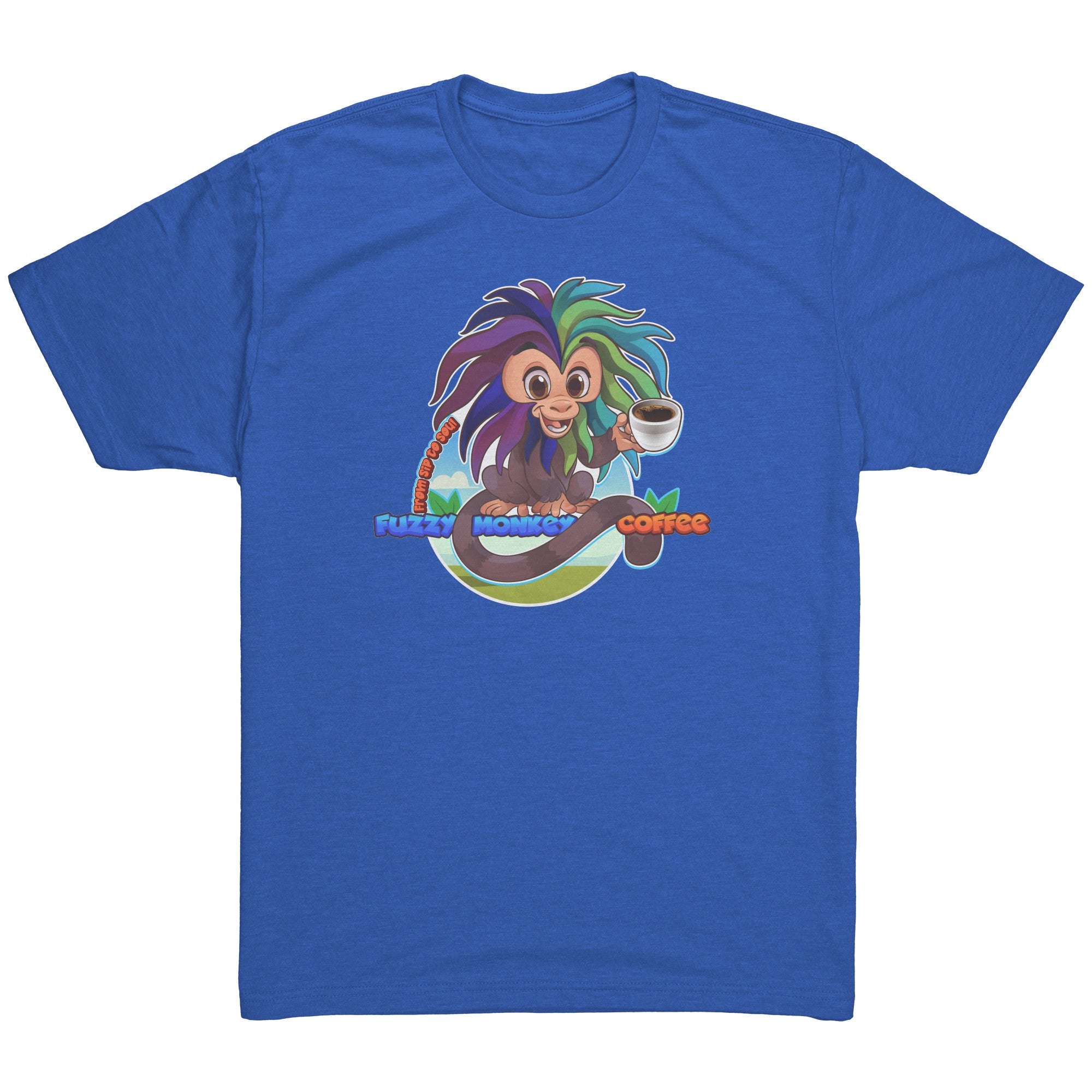 Next Level Mens Triblend TShirt - Cartoon Fuzzy Monkey