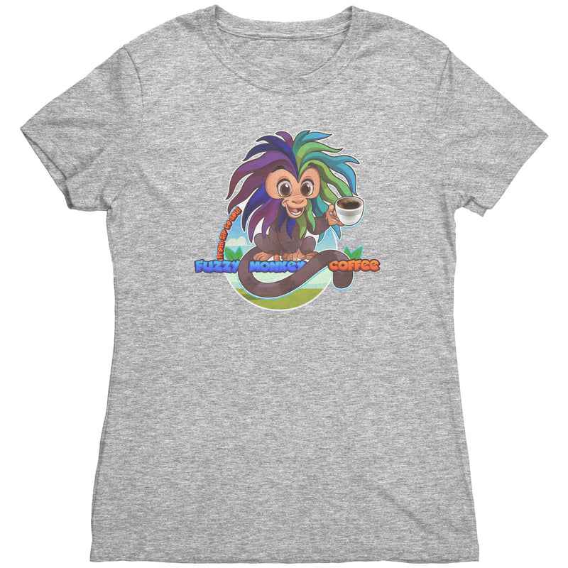 Next Level Womens Triblend TShirt - Cartoon Fuzzy Monkey