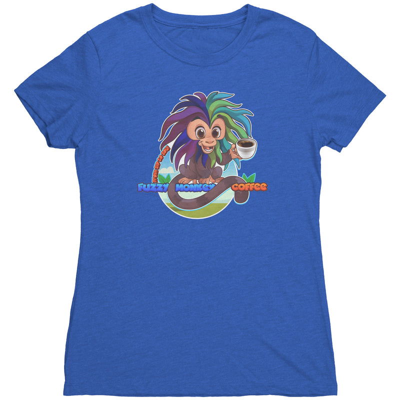 Next Level Womens Triblend TShirt - Cartoon Fuzzy Monkey