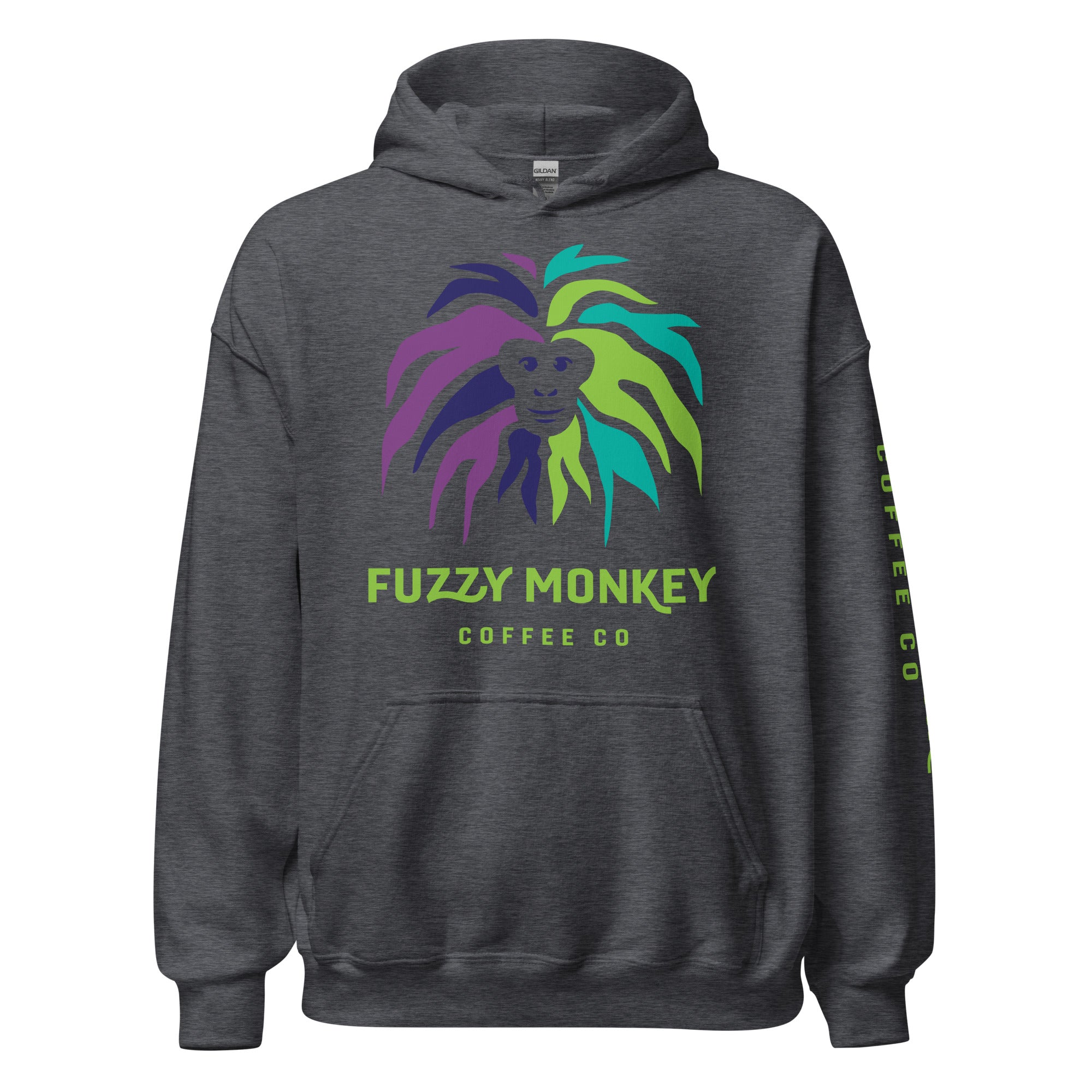 Gildan Heavy Weight Hoodie - Unisex - Front Logo - Left Sleeve Text