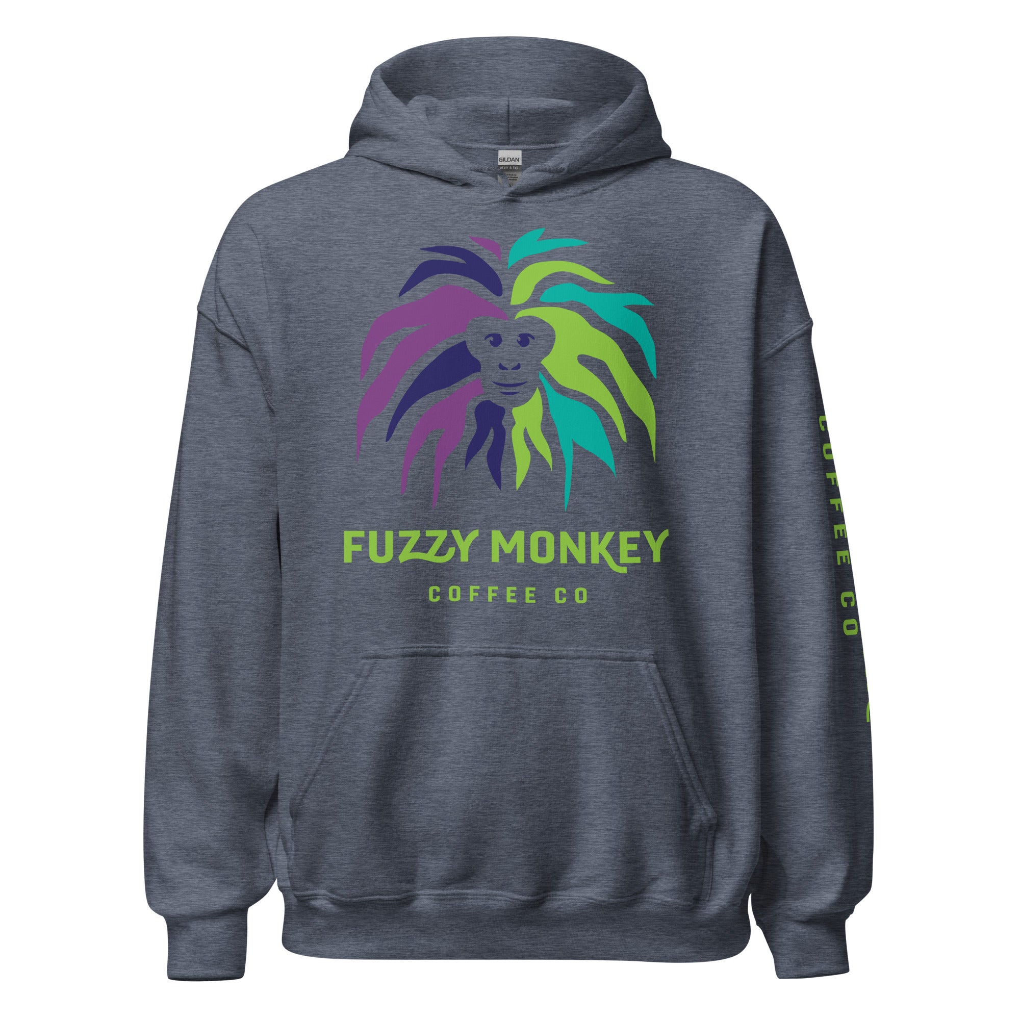 Gildan Heavy Weight Hoodie - Unisex - Front Logo - Left Sleeve Text