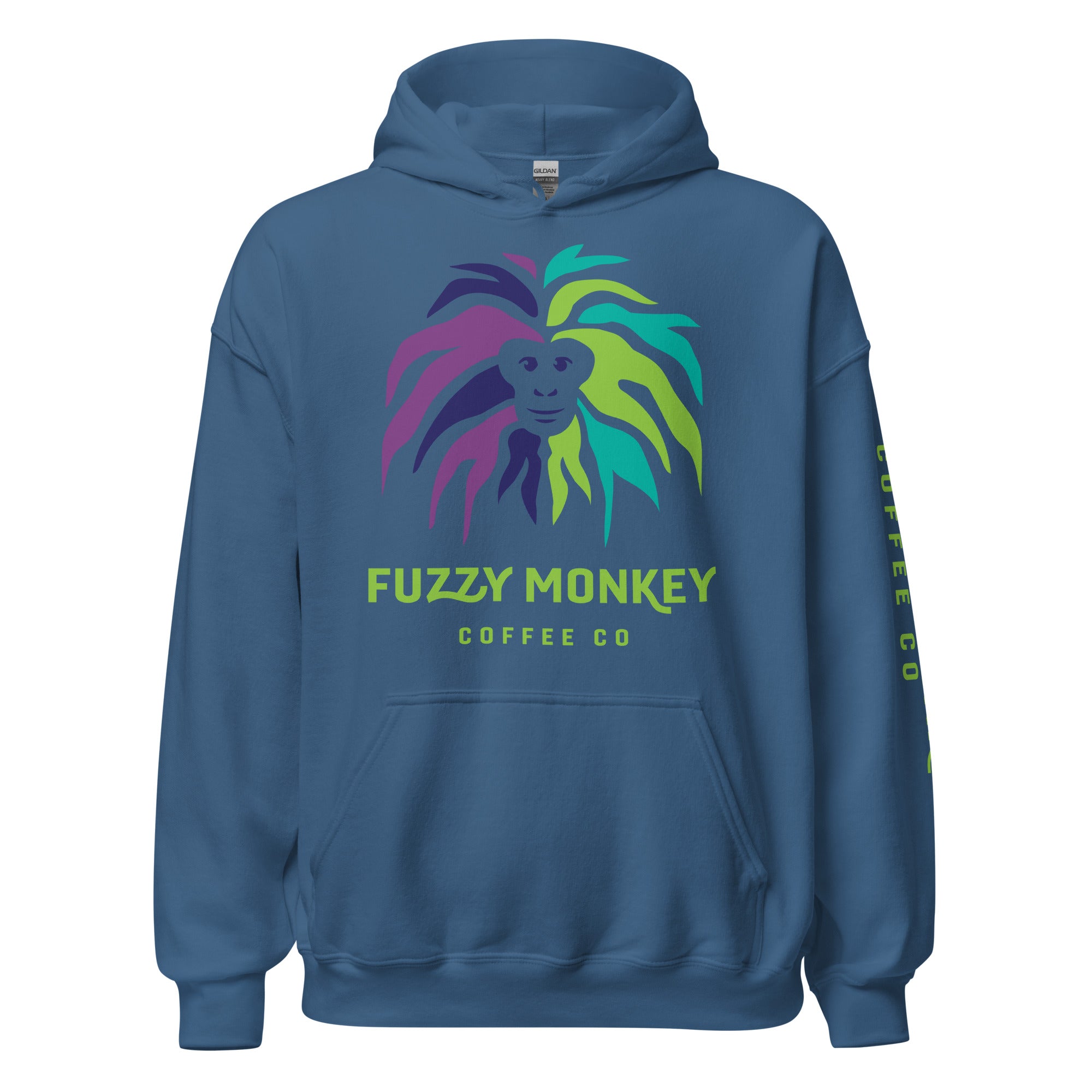 Gildan Heavy Weight Hoodie - Unisex - Front Logo - Left Sleeve Text