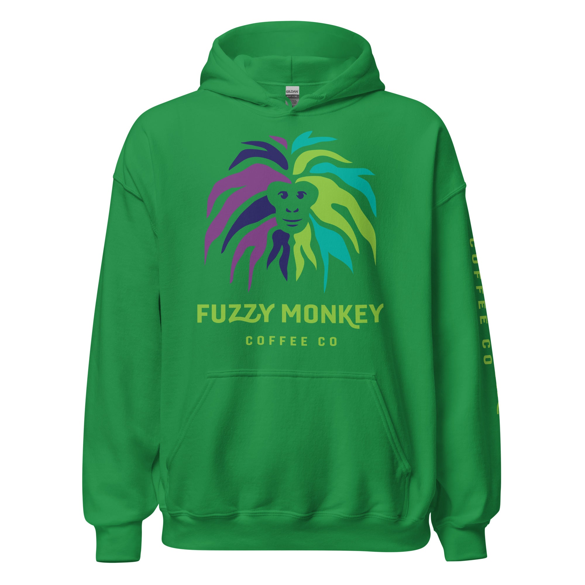 Gildan Heavy Weight Hoodie - Unisex - Front Logo - Left Sleeve Text