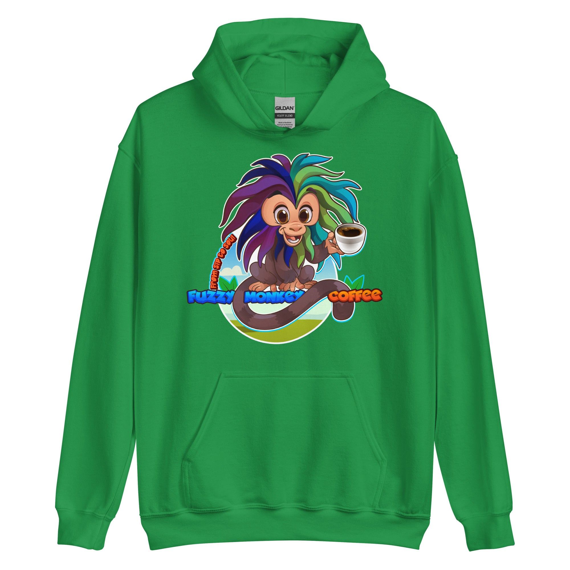 Gildan Heavy Weight Hoodie - Unisex - Cartoon Fuzzy Monkey
