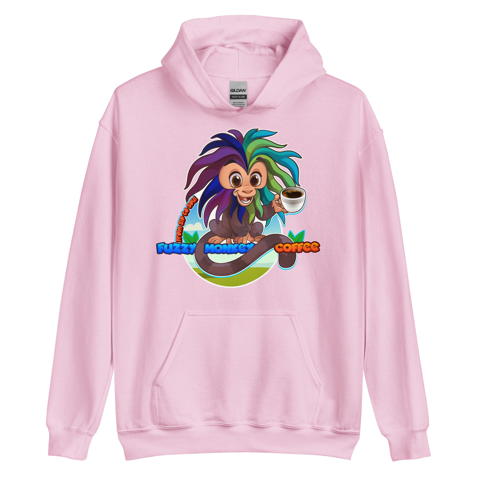 Gildan Heavy Weight Hoodie - Unisex - Cartoon Fuzzy Monkey