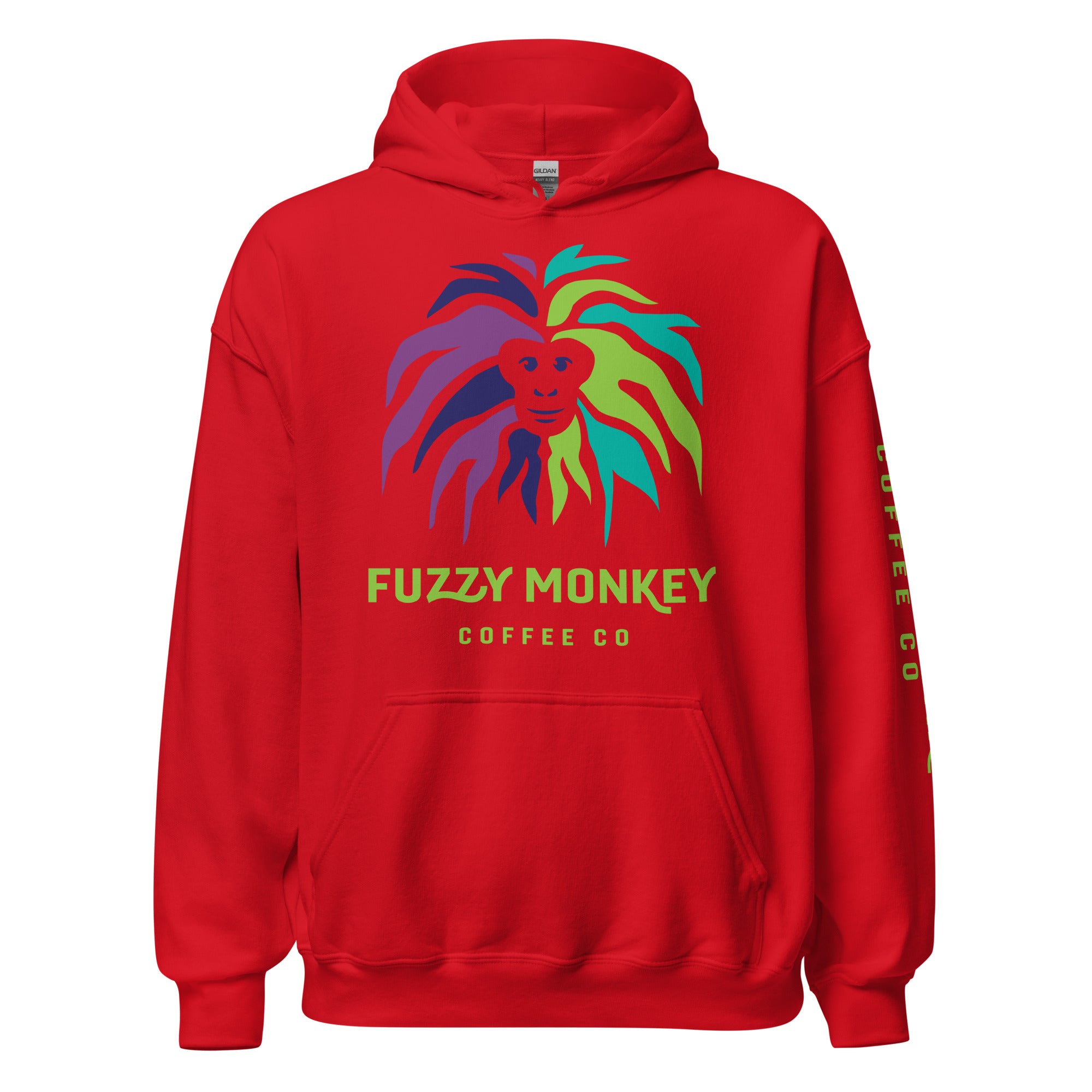 Gildan Heavy Weight Hoodie - Unisex - Front Logo - Left Sleeve Text