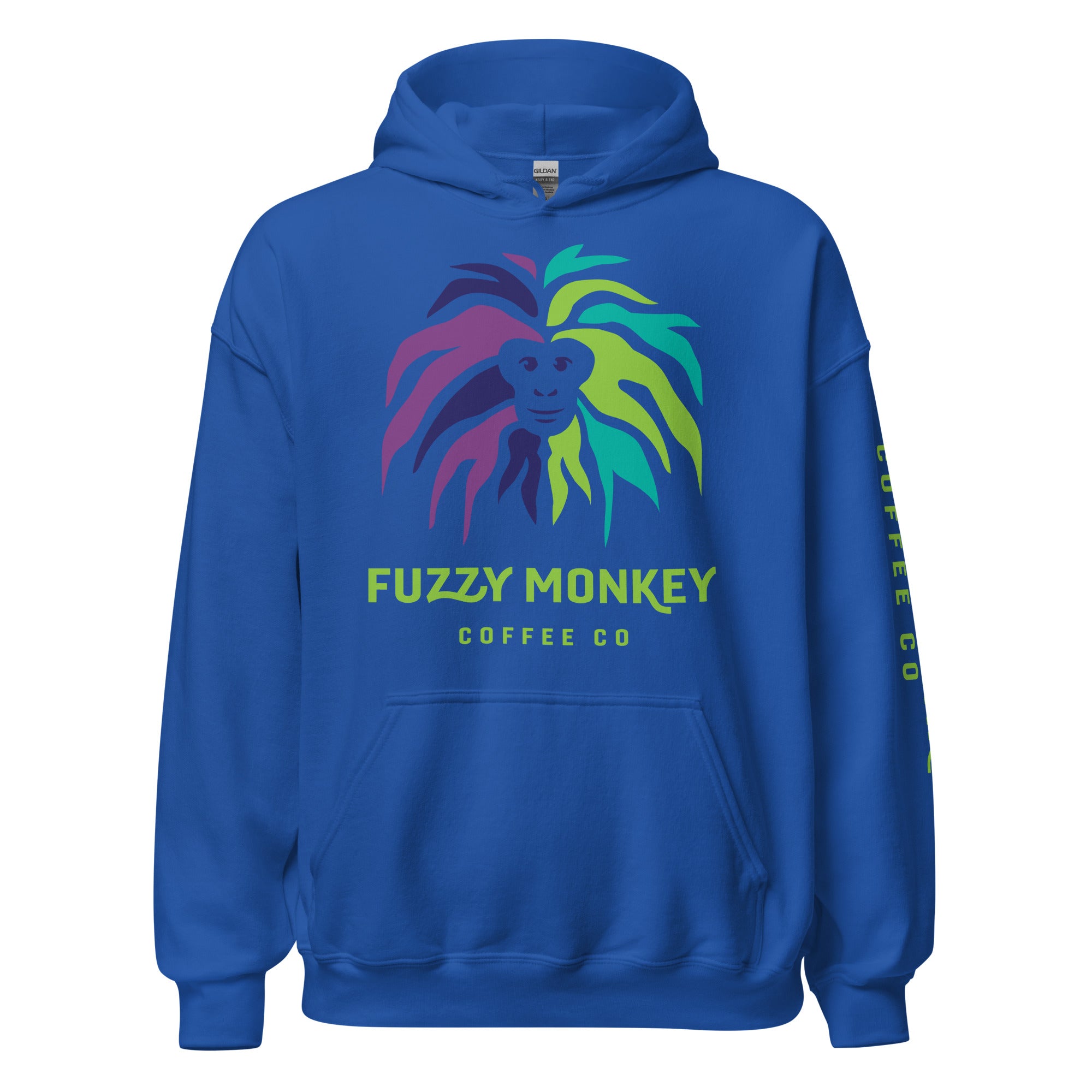 Gildan Heavy Weight Hoodie - Unisex - Front Logo - Left Sleeve Text