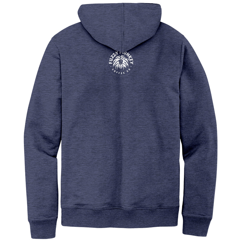 District Mens Re-Fleece Hoodie - Small Badge Logo on Back